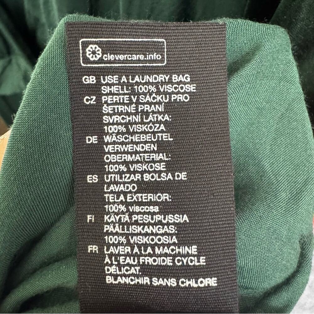 & Other Stories Dark Green Satin Midi Dress Size 6 - Picture 7 of 9